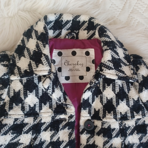 {Cherokee} Hounds Tooth Little Girl Coat - Picture 3 of 6